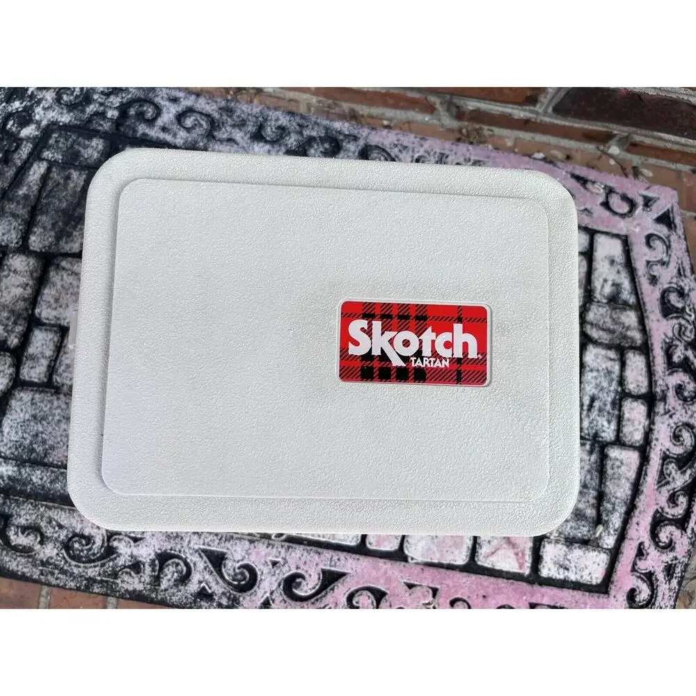 VINTAGE RETRO SKOTCH TARTAN COOLER ICE‎ CHEST PICNIC 6 PACK 11” X 12 X8” RARE